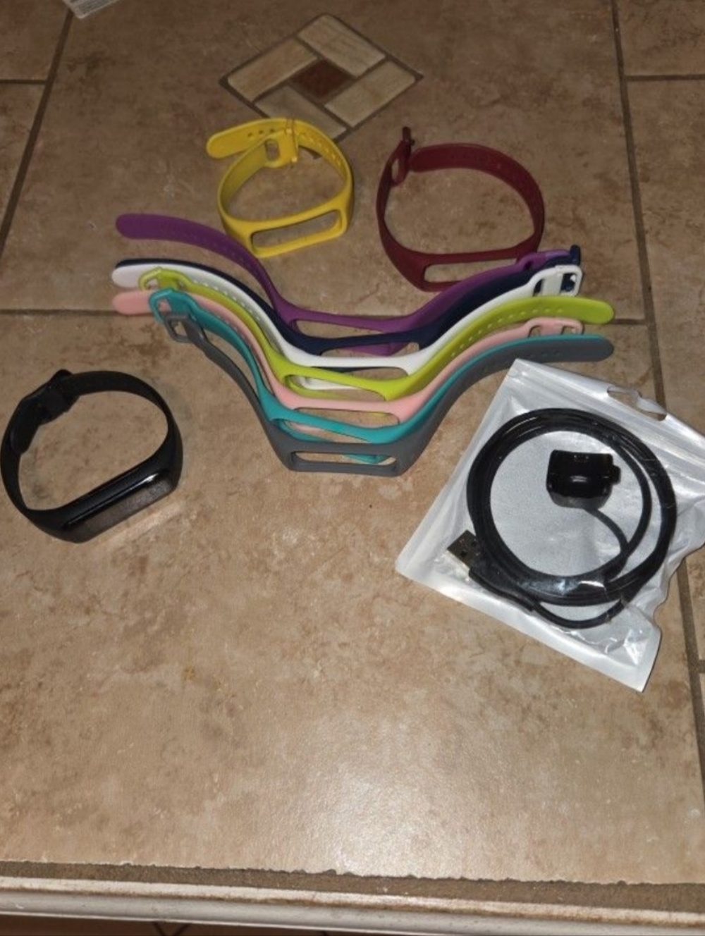 Samsung Wearable Fit w/ Replacement Silicone Watch Bands + Charger - Multicolor